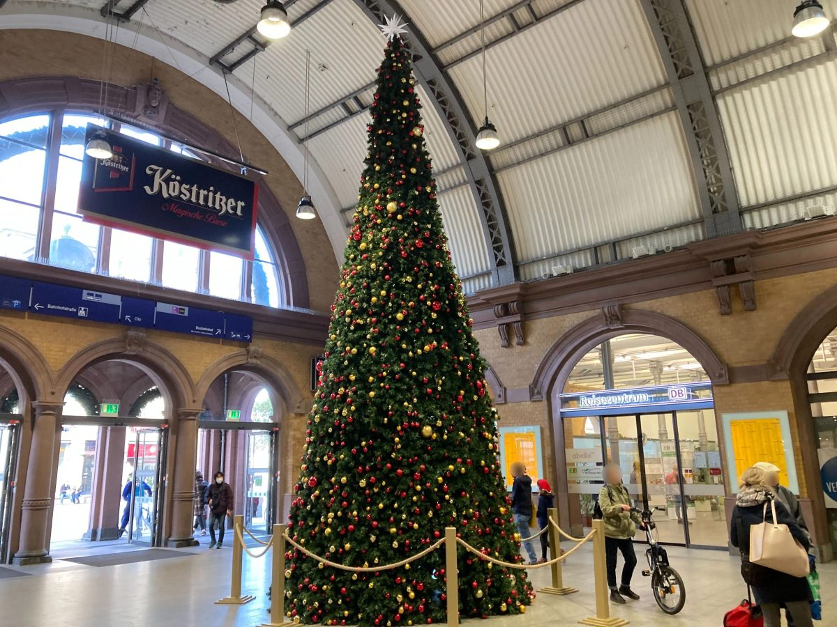 Erfurt Weihnachtsbaum am Bahnhof steht doch eine Sache wundert viele