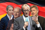 ZDF-Show mit den Kanzlerkandidaten Weidel, Scholz, Habeck und Merz.