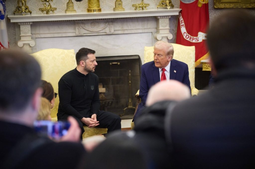 Symbolbild: Bodenschätze Ukraine USA. Trump und Selenskyj am Verhandlungstisch  (Quelle: IMAGO/ZUMA Press Wire)